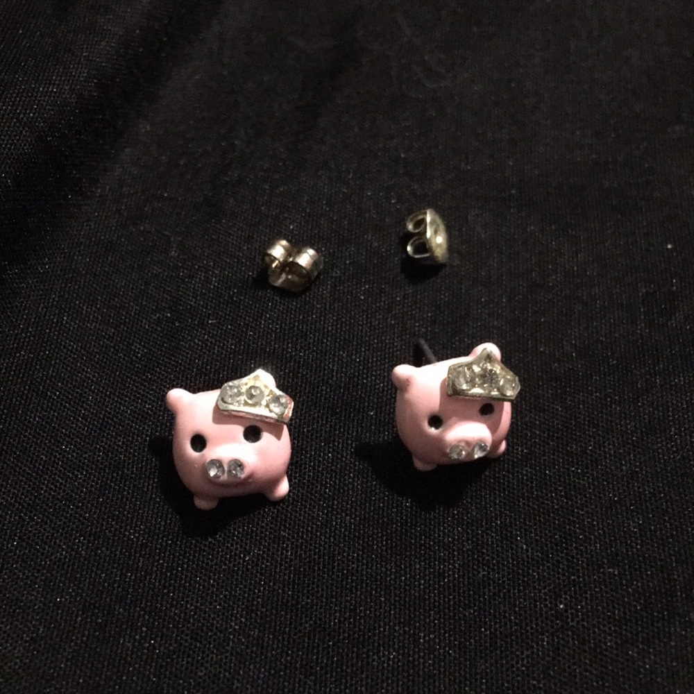 🌟Super cute pink crown Pig earrings🐷